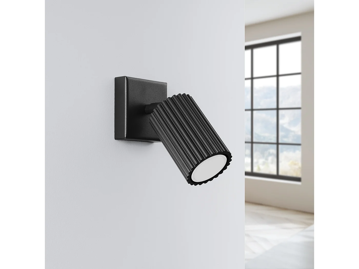 Wandlamp KARBON minimalistisch van  - 1 lichtbronnen - L.8 x H.8 cm - zwart