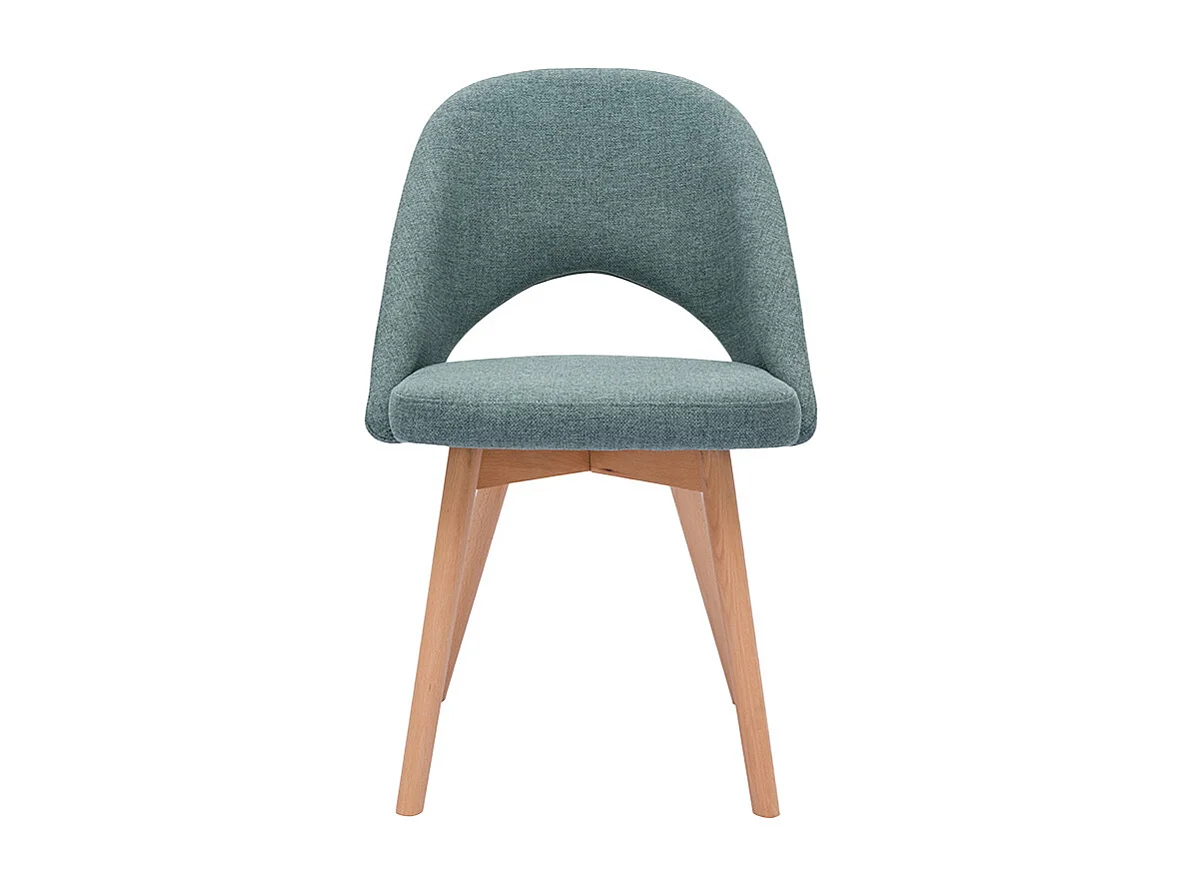 Chaises scandinaves en tissu vert de gris et bois clair (lot de 2) COSETTE