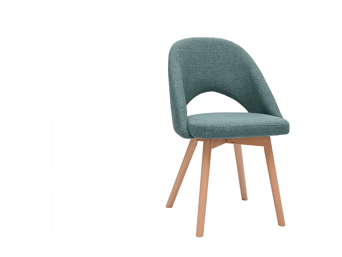 Chaises scandinaves en tissu vert de gris et bois clair (lot de 2) COSETTE