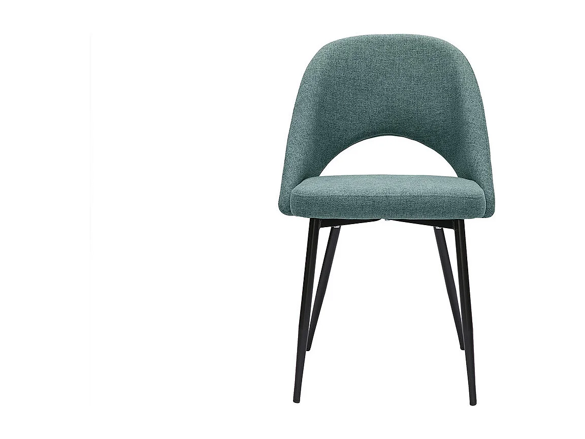 Chaises vintage en tissu vert de gris et métal noir (lot de 2) COSETTE