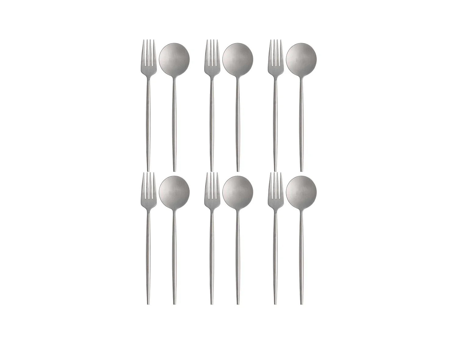 Fourchette et cuillère spécial salade en inox Active Lot de 6