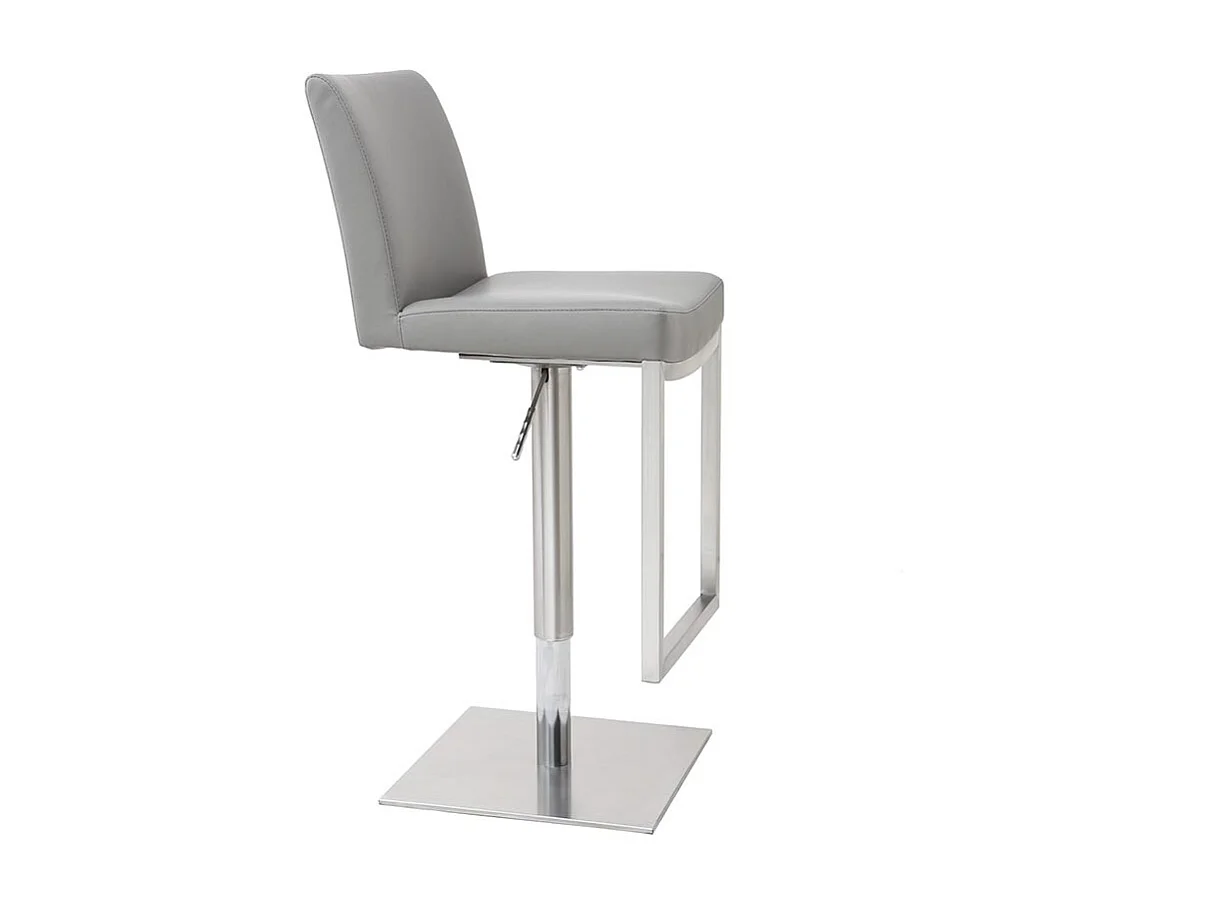 Set de 2 taburetes de cocina regulables grises con acero cromado KYLE