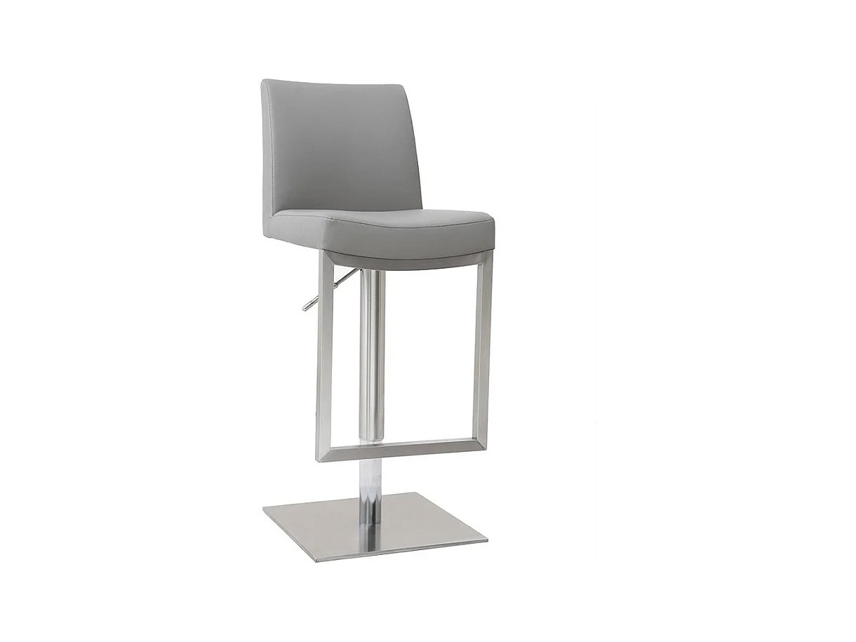 Tabouret de bar relevable gris et acier chromé KYLE