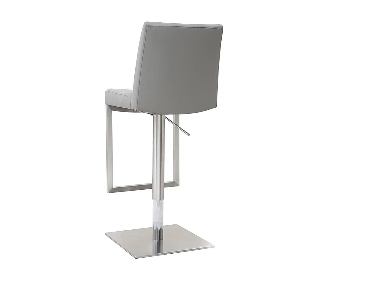 Tabouret de bar relevable gris et acier chromé KYLE