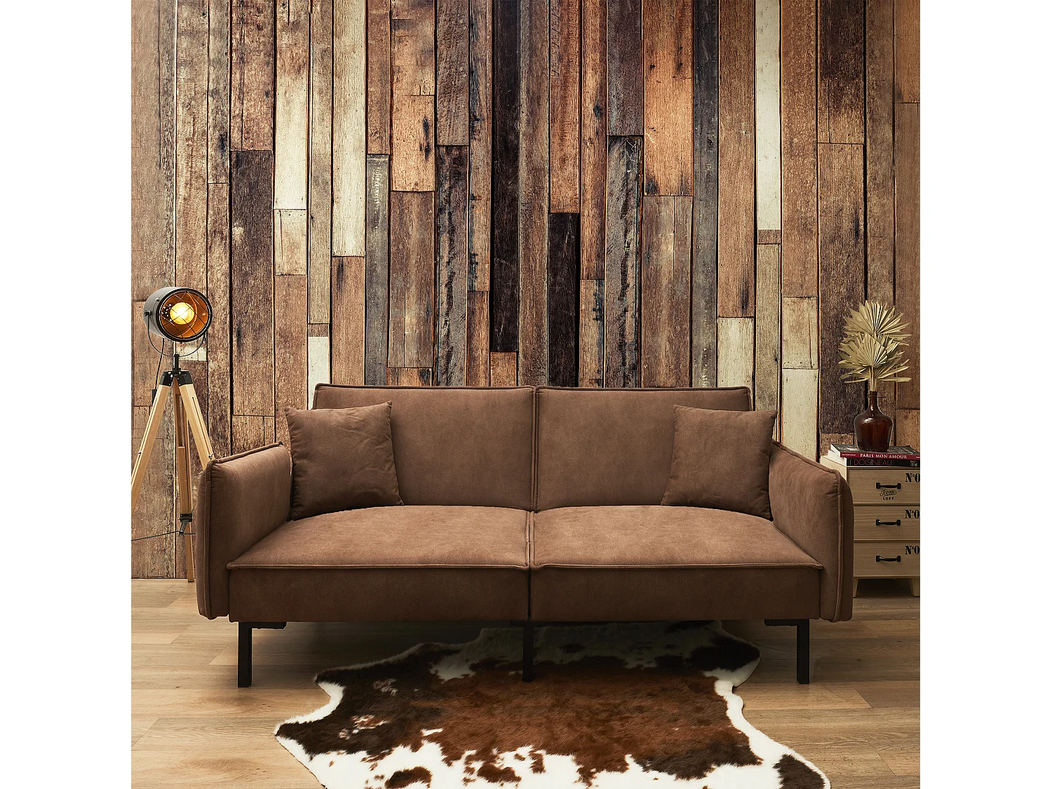 Canape Convertible Club Marron