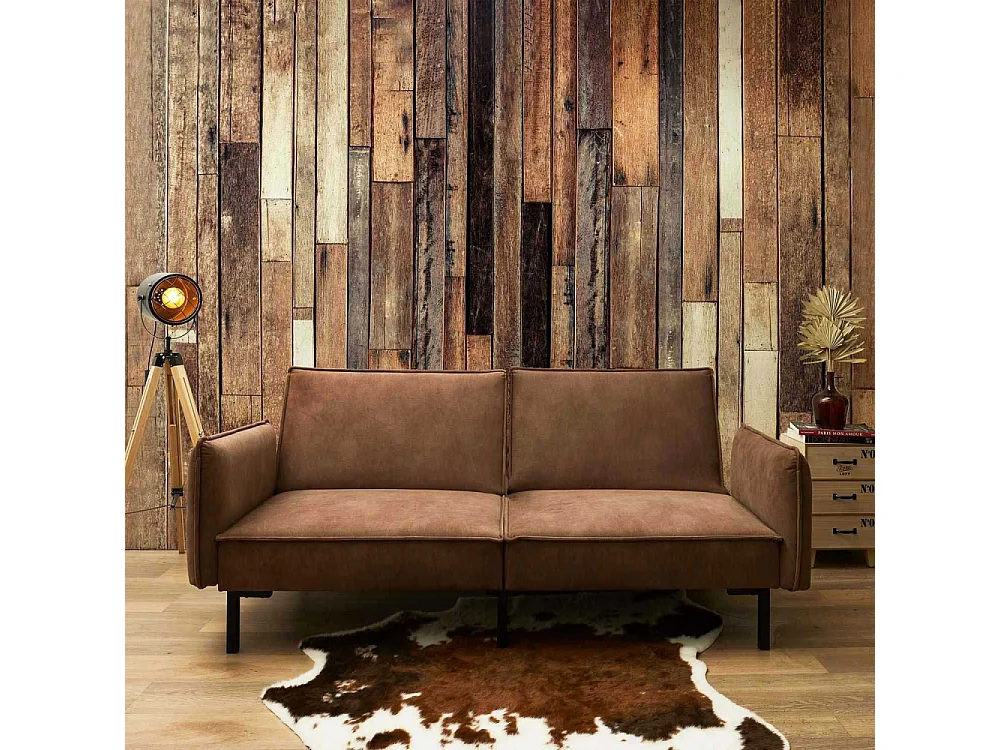 Canapé Club Convertible "Minota" 198cm Marron