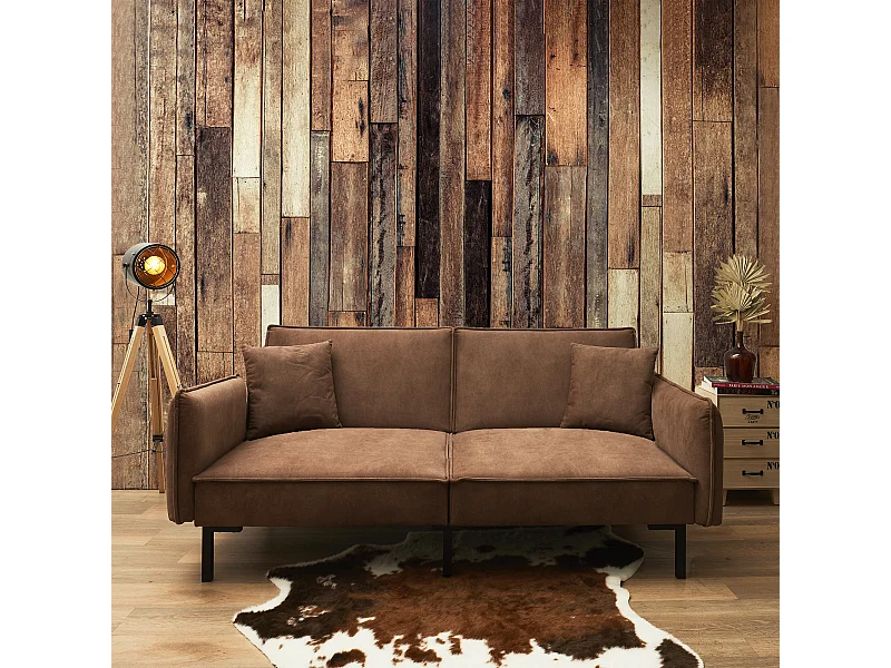 Canape Convertible Club Marron