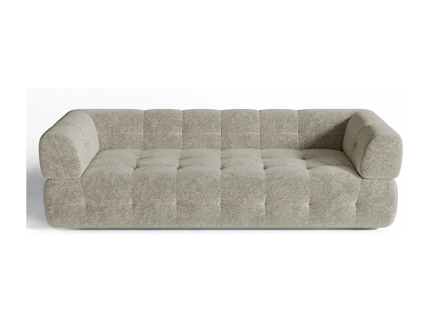 Canapé 3 places velours chenillé taupe 230cm CHARLIE