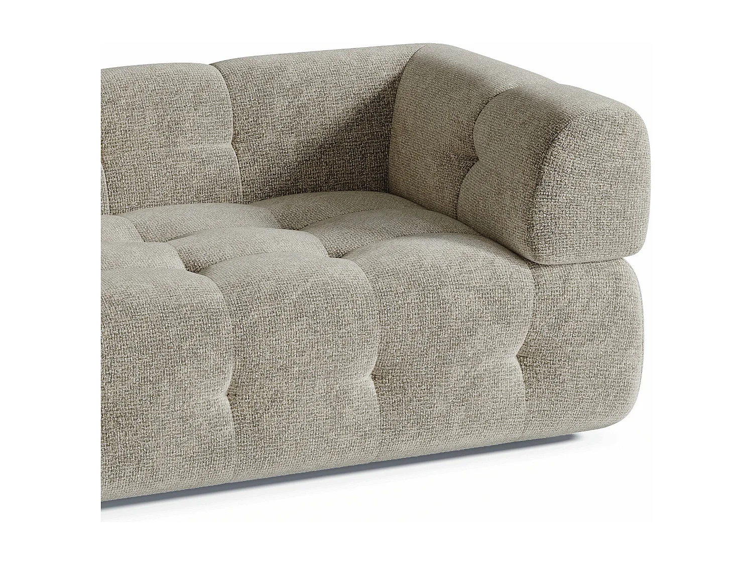 Canapé 3 places velours chenillé taupe 230cm CHARLIE