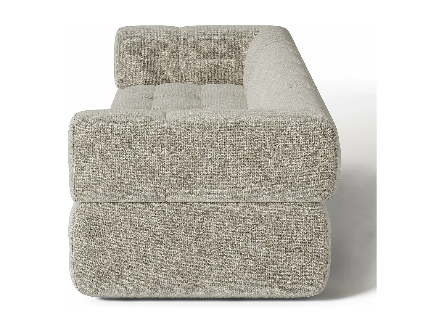 Canapé 3 places velours chenillé taupe 230cm CHARLIE