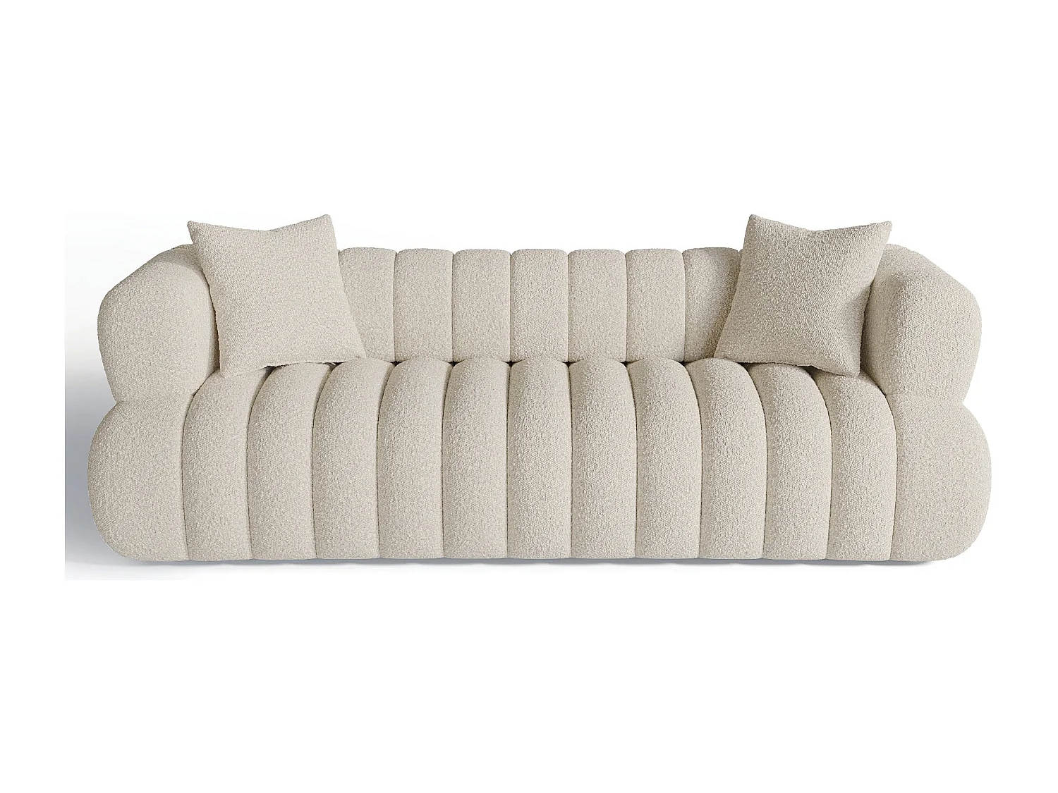 Canapé 3 places bouclette crème 225cm ROSS