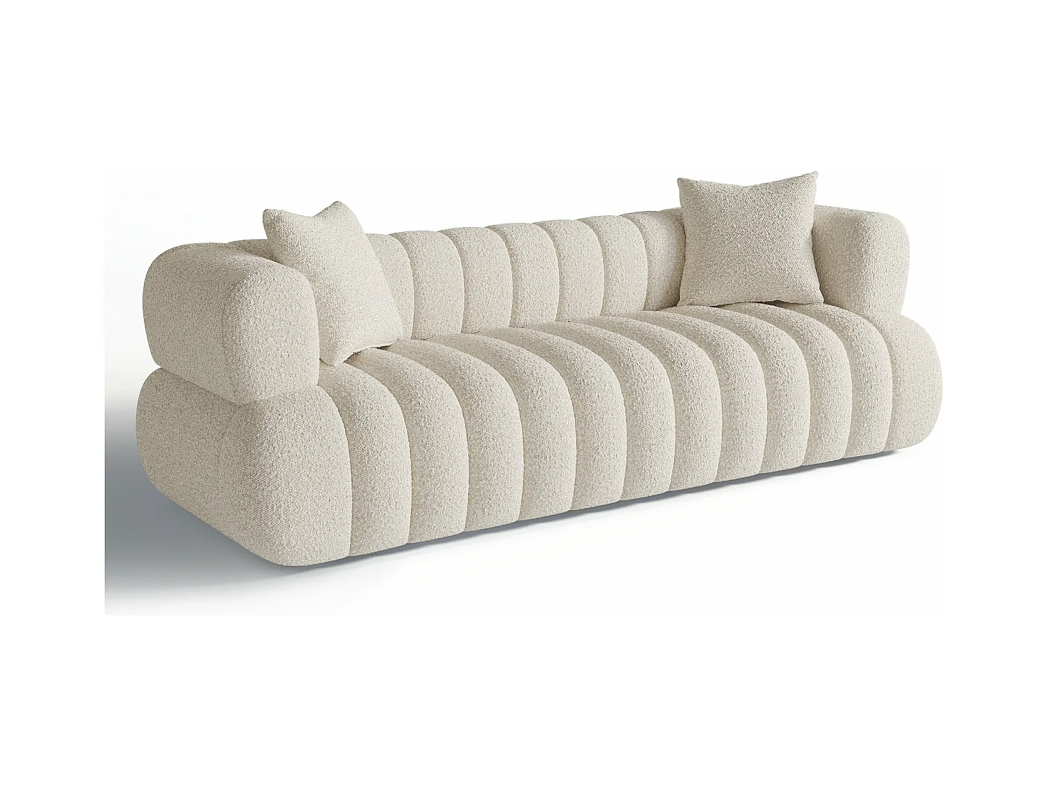 Canapé 3 places bouclette crème 225cm ROSS
