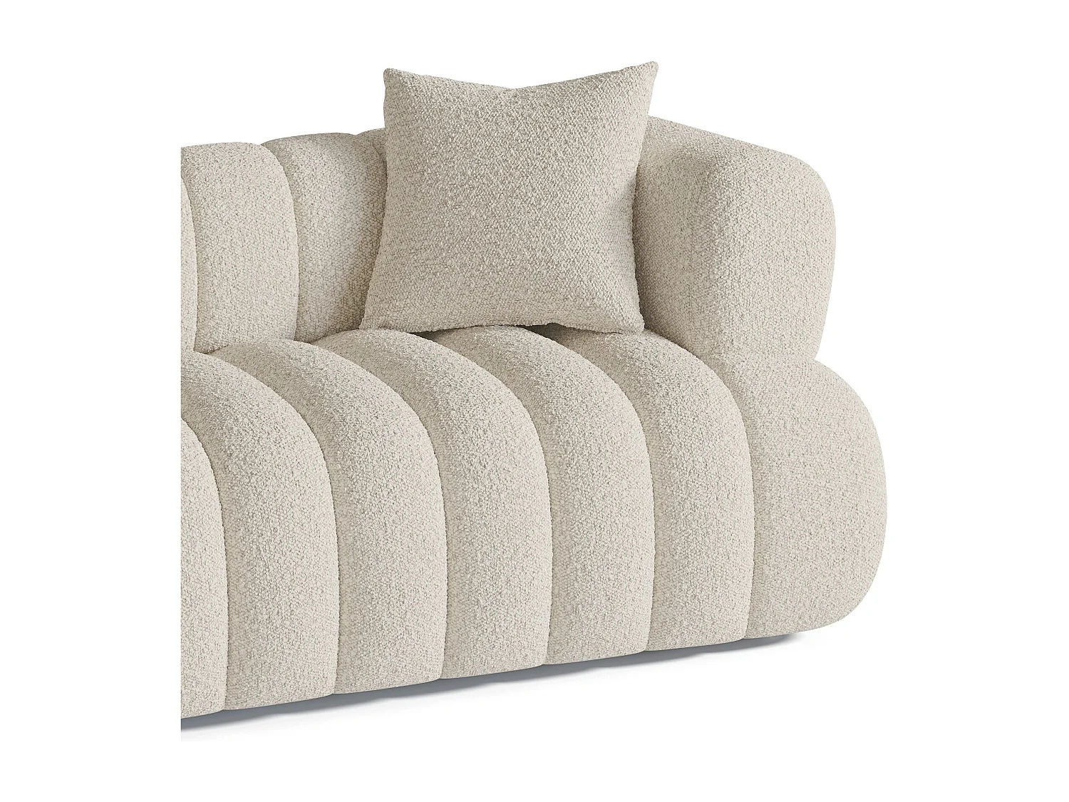 Canapé 3 places bouclette crème 225cm ROSS