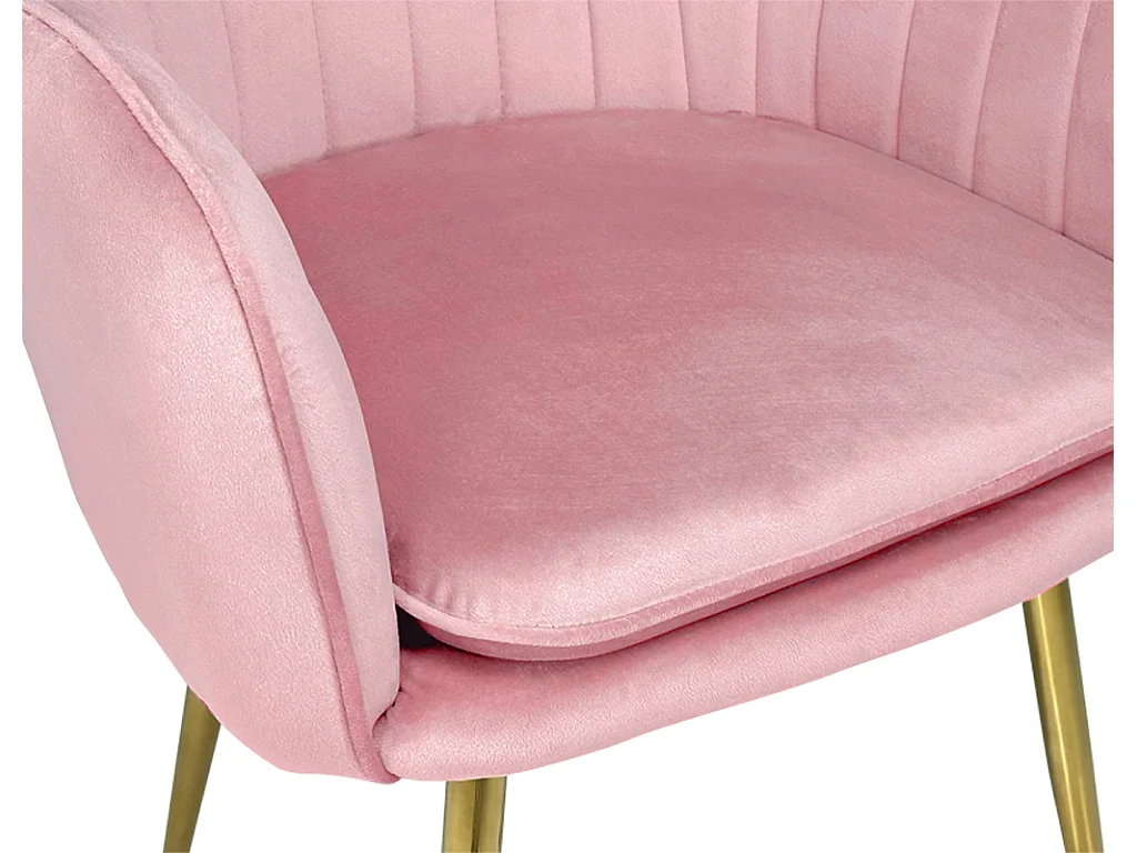 Sedia da pranzo in velluto rosa poltroncina vintage mod. Celine