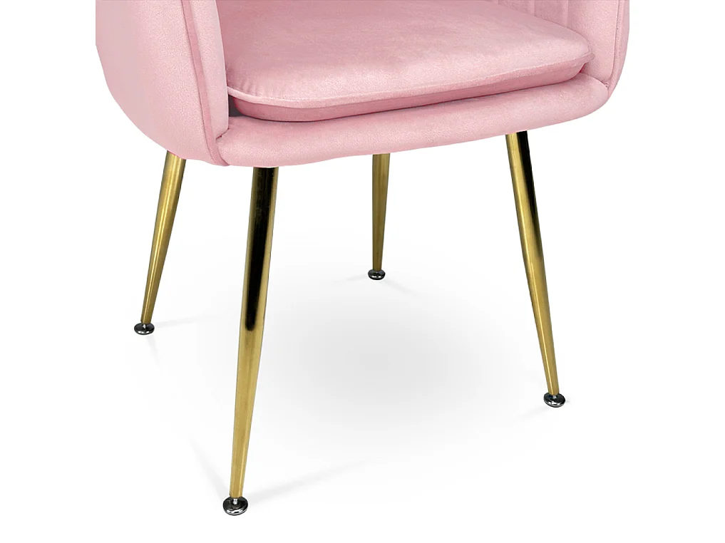 Sedia da pranzo in velluto rosa poltroncina vintage mod. Celine