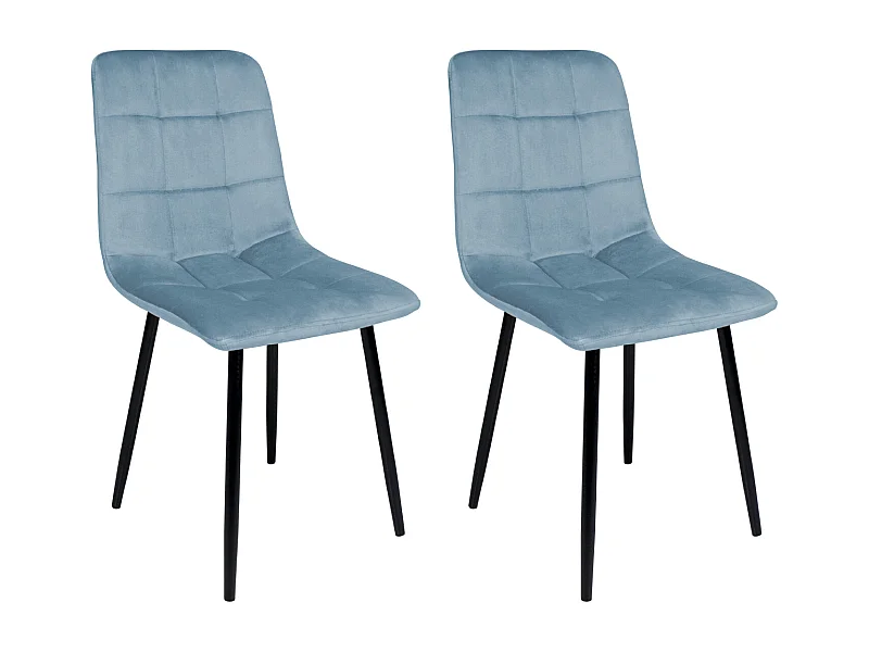 Sedia da pranzo imbottita in velluto carta da zucchero mod. Karima (2pz.)