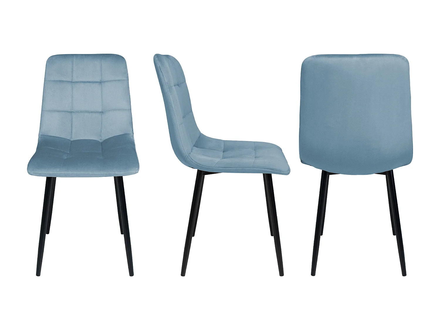 Sedia da pranzo imbottita in velluto carta da zucchero mod. Karima (2pz.)