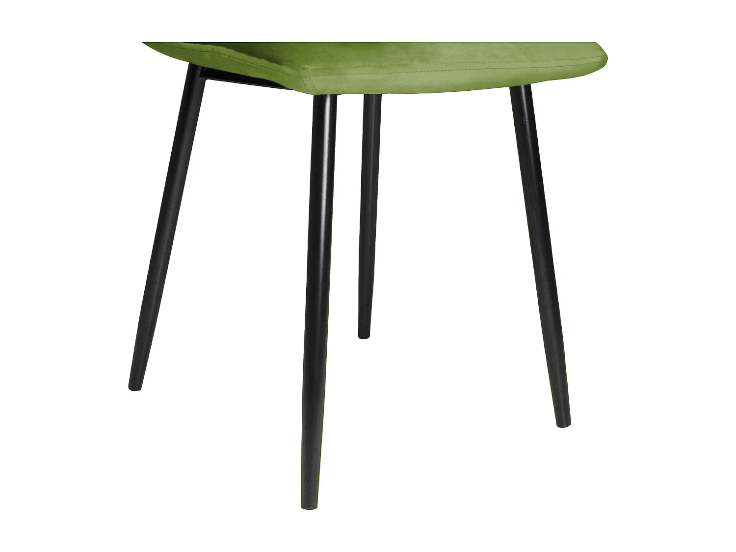 Sedia da pranzo imbottita in velluto verde pistacchio  mod. Karima (2pz.)