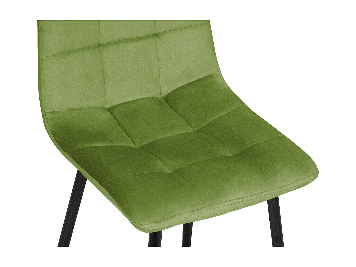 Sedia da pranzo imbottita in velluto verde pistacchio  mod. Karima (2pz.)