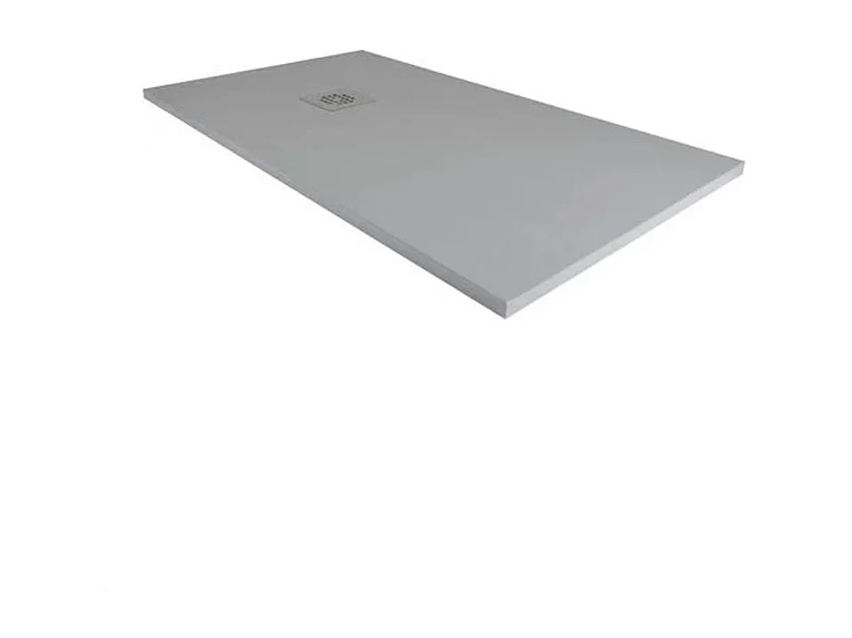 Douchebak 110X120 cm Vulcano Line Extra Slank Donkergrijs Ral 7005 In Kunsthars en Marmerpoeder Met Vrije Afvoer