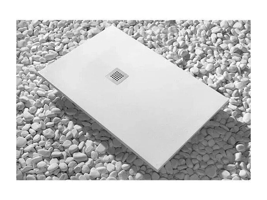 Receveur de Douche 75X85 cm Ligne Vulcano Extra Slim Blanc + Cabine de Douche 75X85 cm Haut 200 cm Avec Ouverture d'Angle