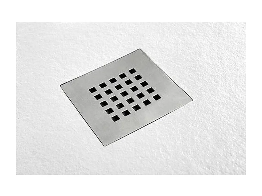 Receveur de Douche 100X165 cm Vulcano Line Slim Blanc en Résine Synthétique et Poudre de Marbre Avec Drain Libre