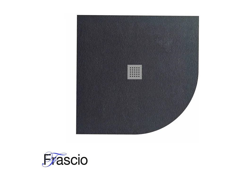 Receveur de douche 80X80 cm semi-circulaire Vulcano Line Slim noir en résine synthétique et poudre de marbre avec évacuation gratuite