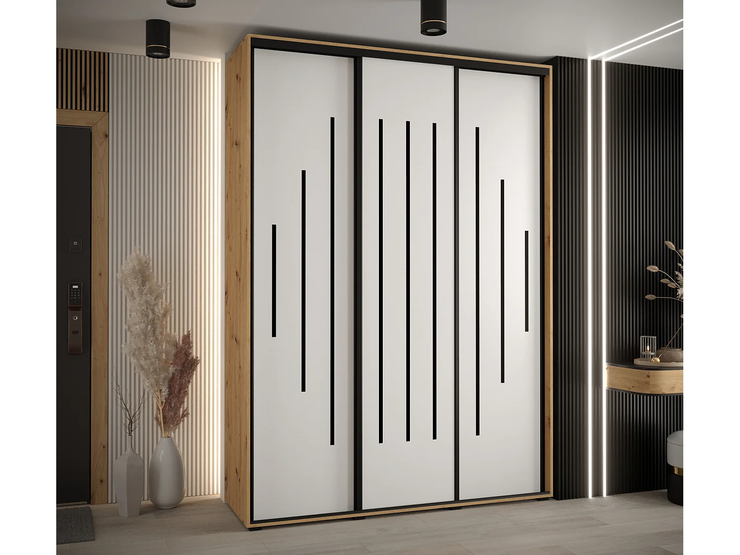 ARMOIRE DAVOS 12 À PORTES COULISSANTES 235,2/180/60 3 portes