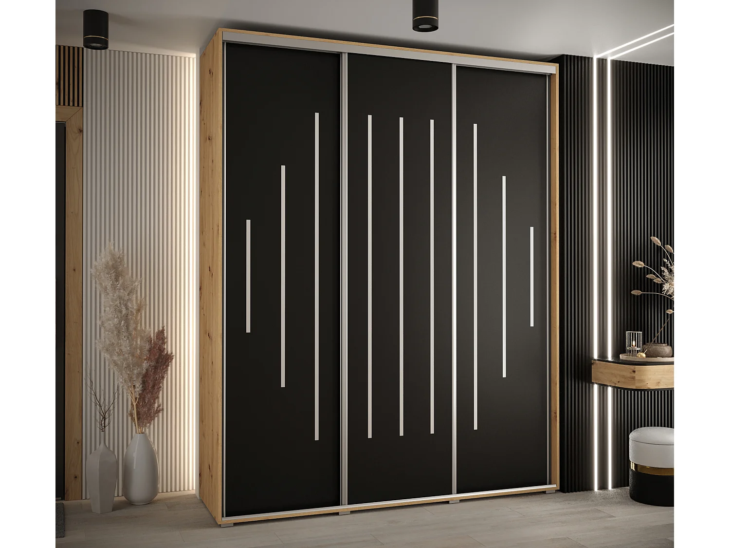 ARMOIRE DAVOS 12 À PORTES COULISSANTES 235,2/190/60 3 portes