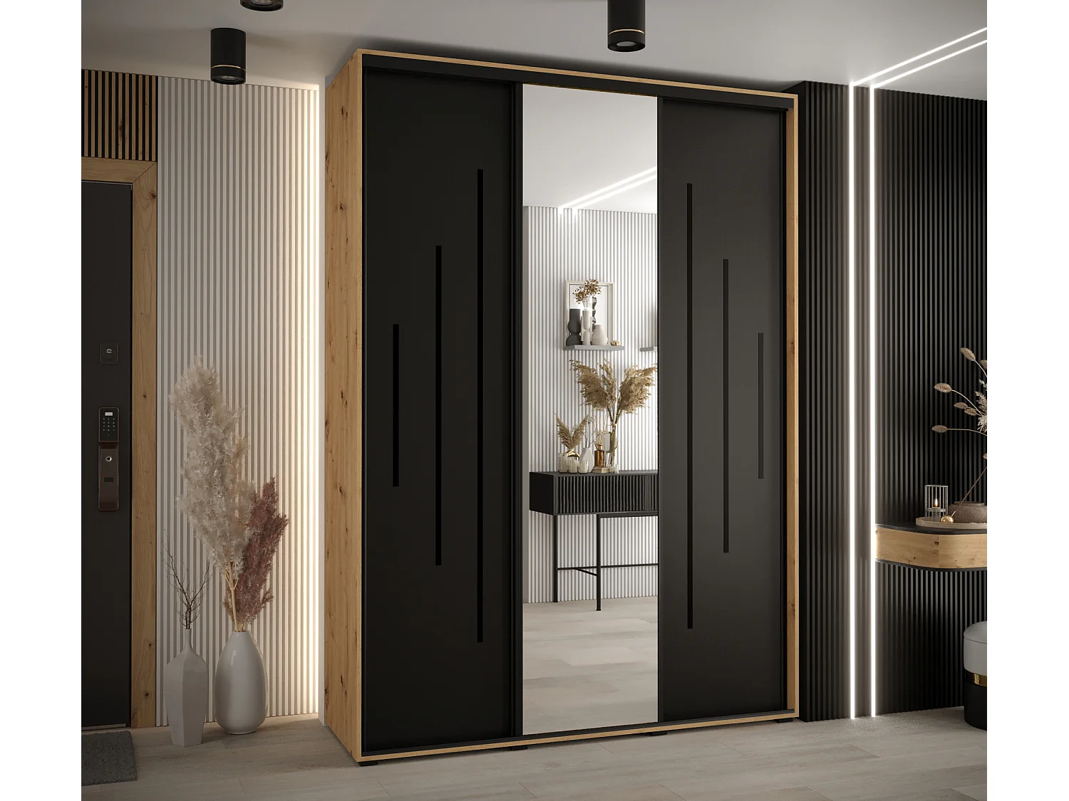 ARMOIRE DAVOS 13 À PORTES COULISSANTES 235,2/170/60 3 portes