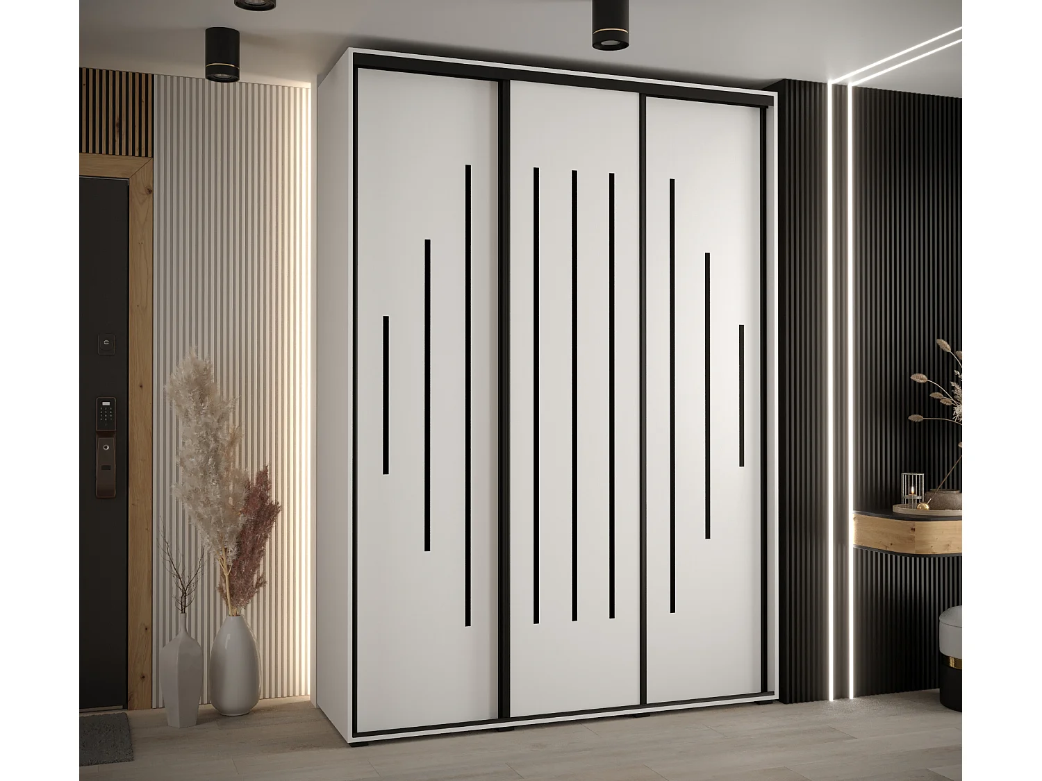 ARMOIRE DAVOS 12 À PORTES COULISSANTES 235,2/170/45 3 portes