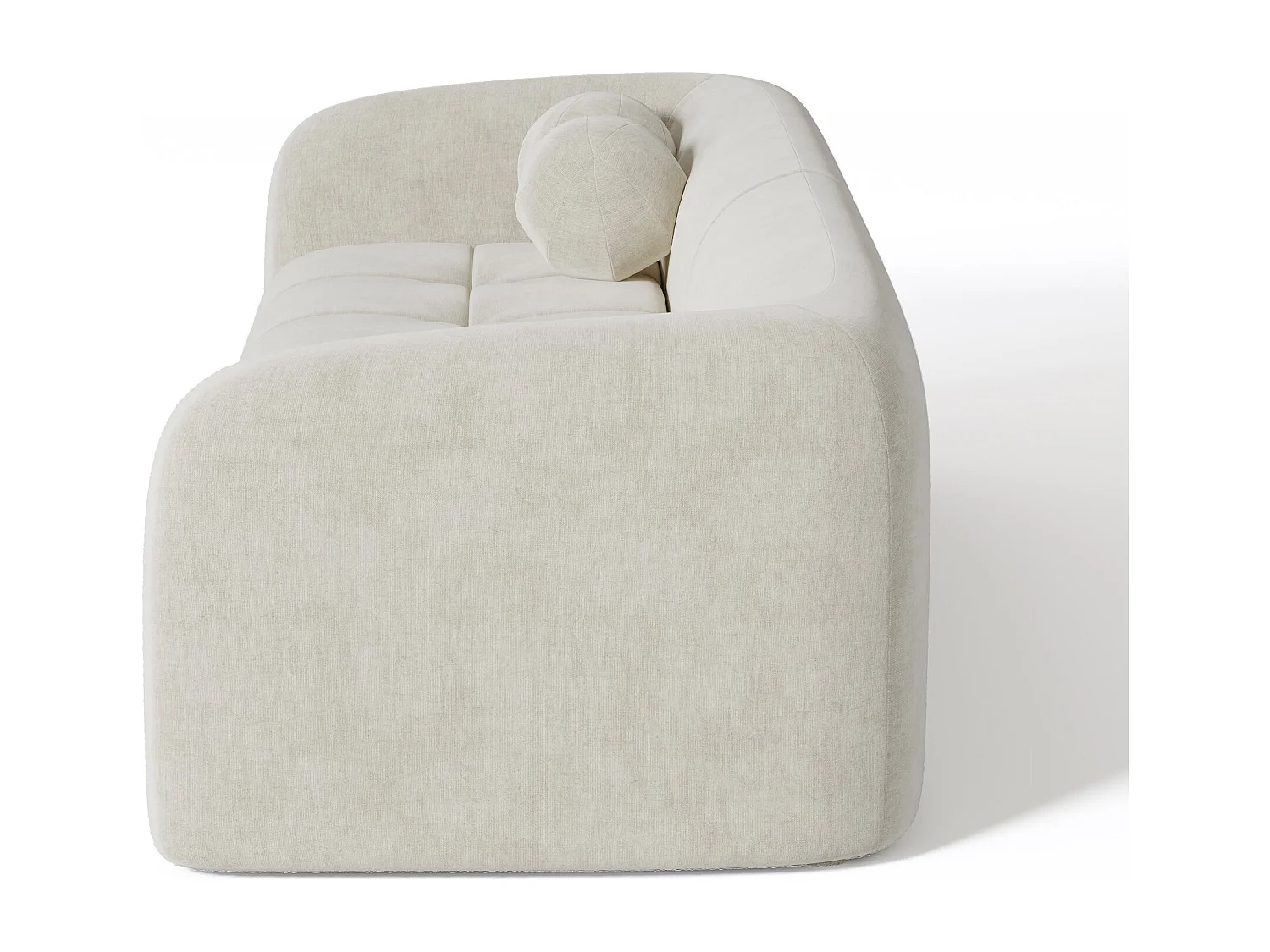 Canapé 3 places velours crème 226cm HAUSSMANN