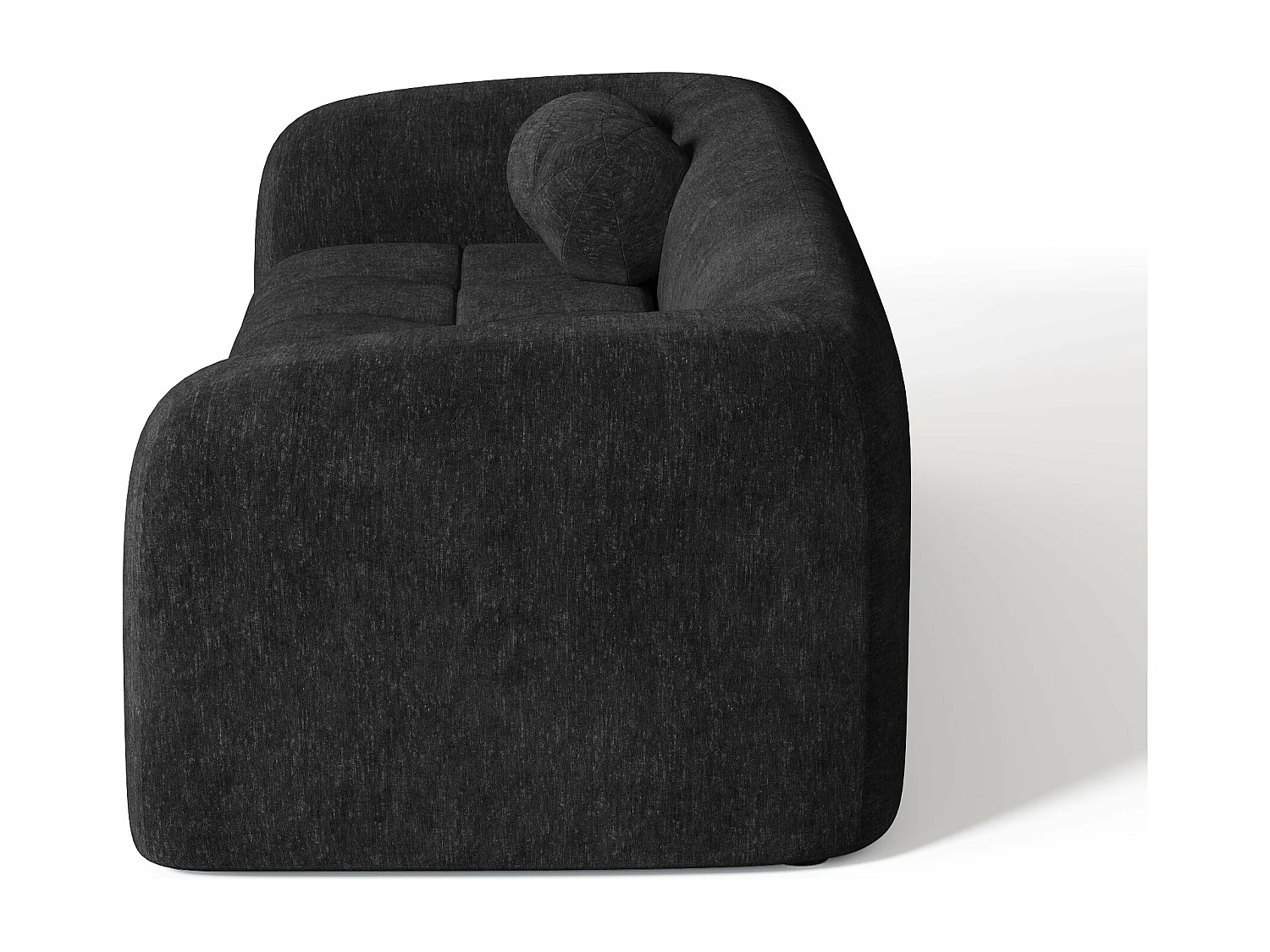 Canapé 3 places velours noir 226cm HAUSSMANN