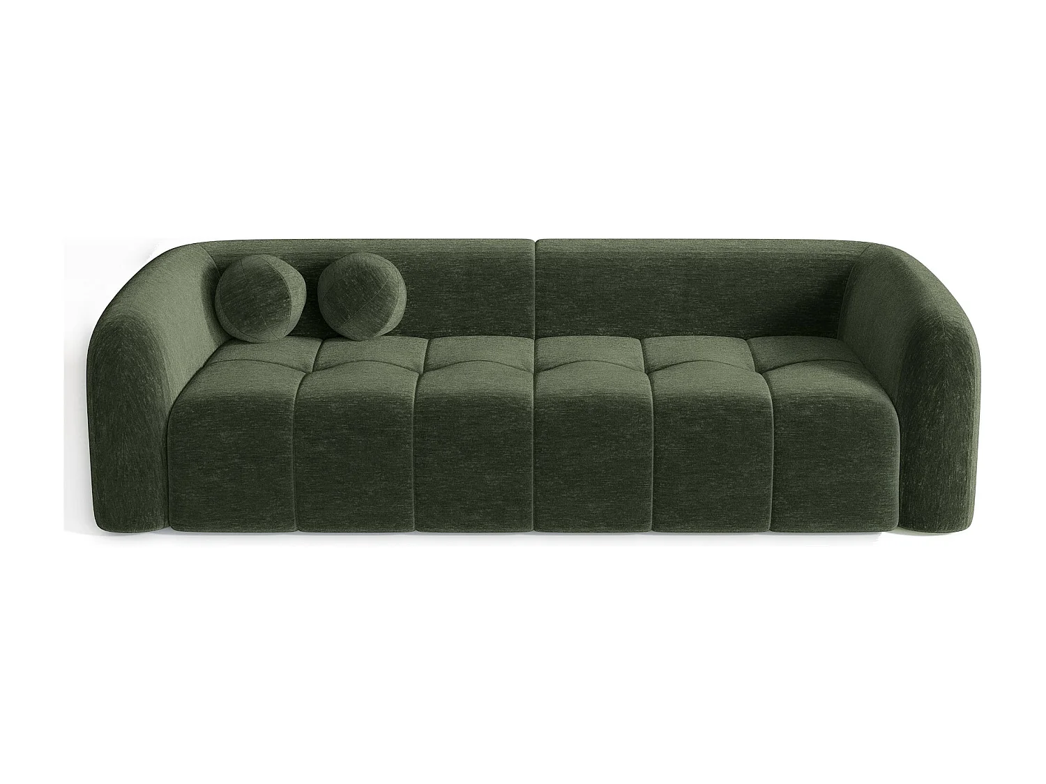 Canapé 3 places velours vert kaki 226cm HAUSSMANN