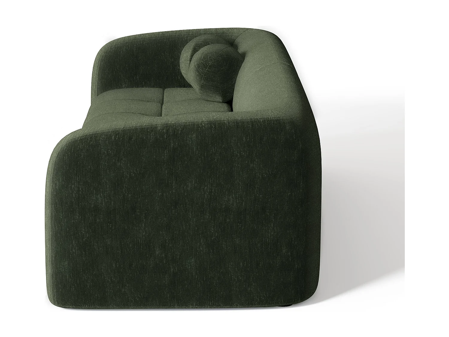 Canapé 3 places velours vert kaki 226cm HAUSSMANN