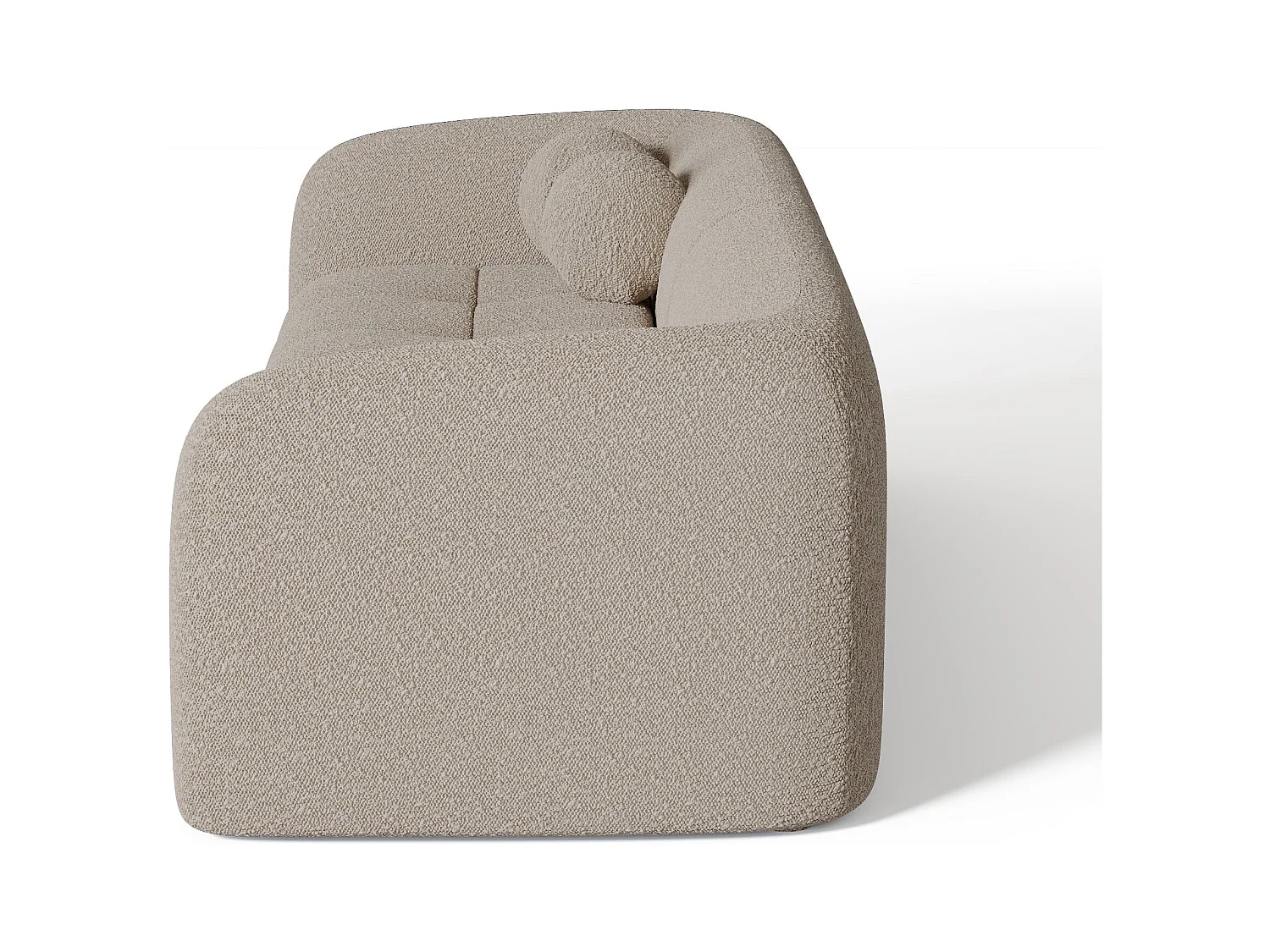 Canapé 3 places bouclette taupe 226cm HAUSSMANN