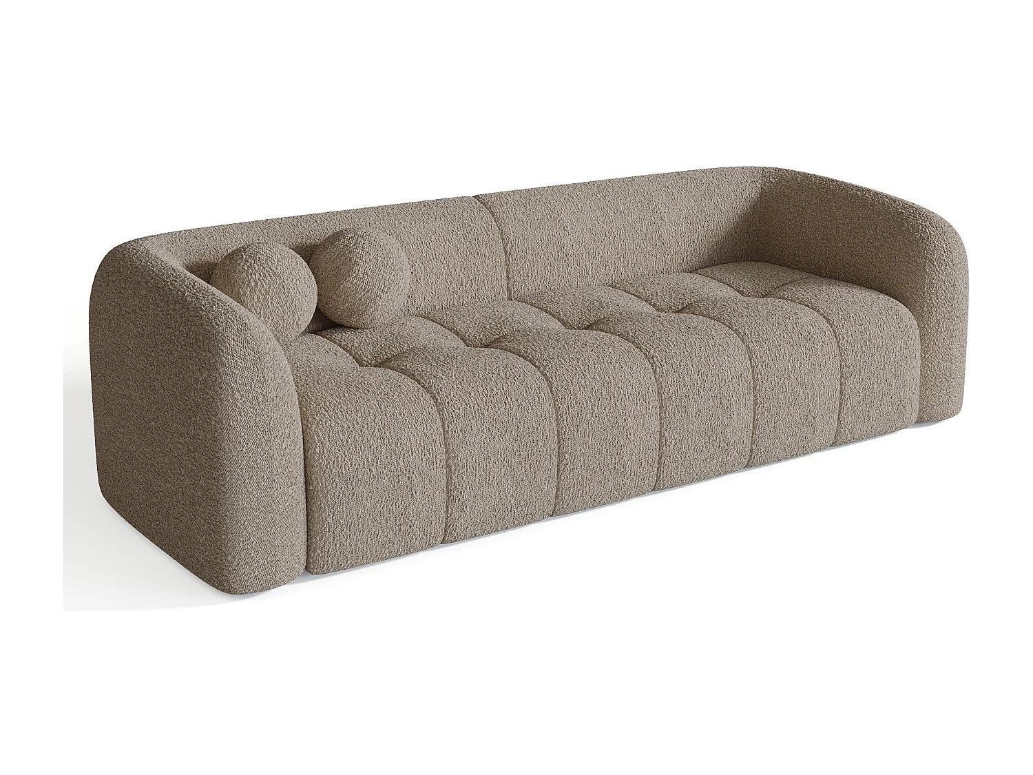 Canapé 3 places bouclette taupe 226cm HAUSSMANN