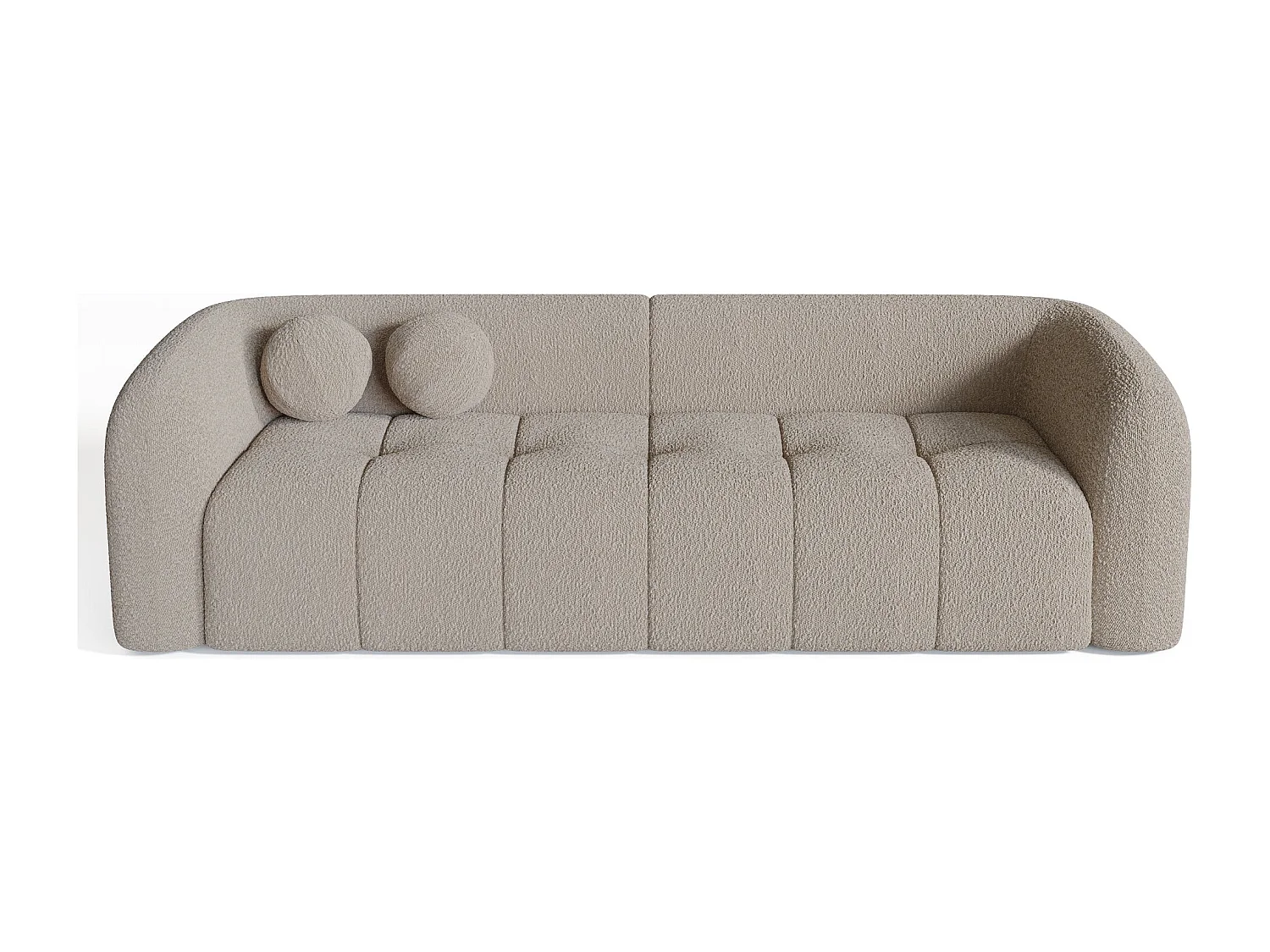 Canapé 3 places bouclette taupe 226cm HAUSSMANN