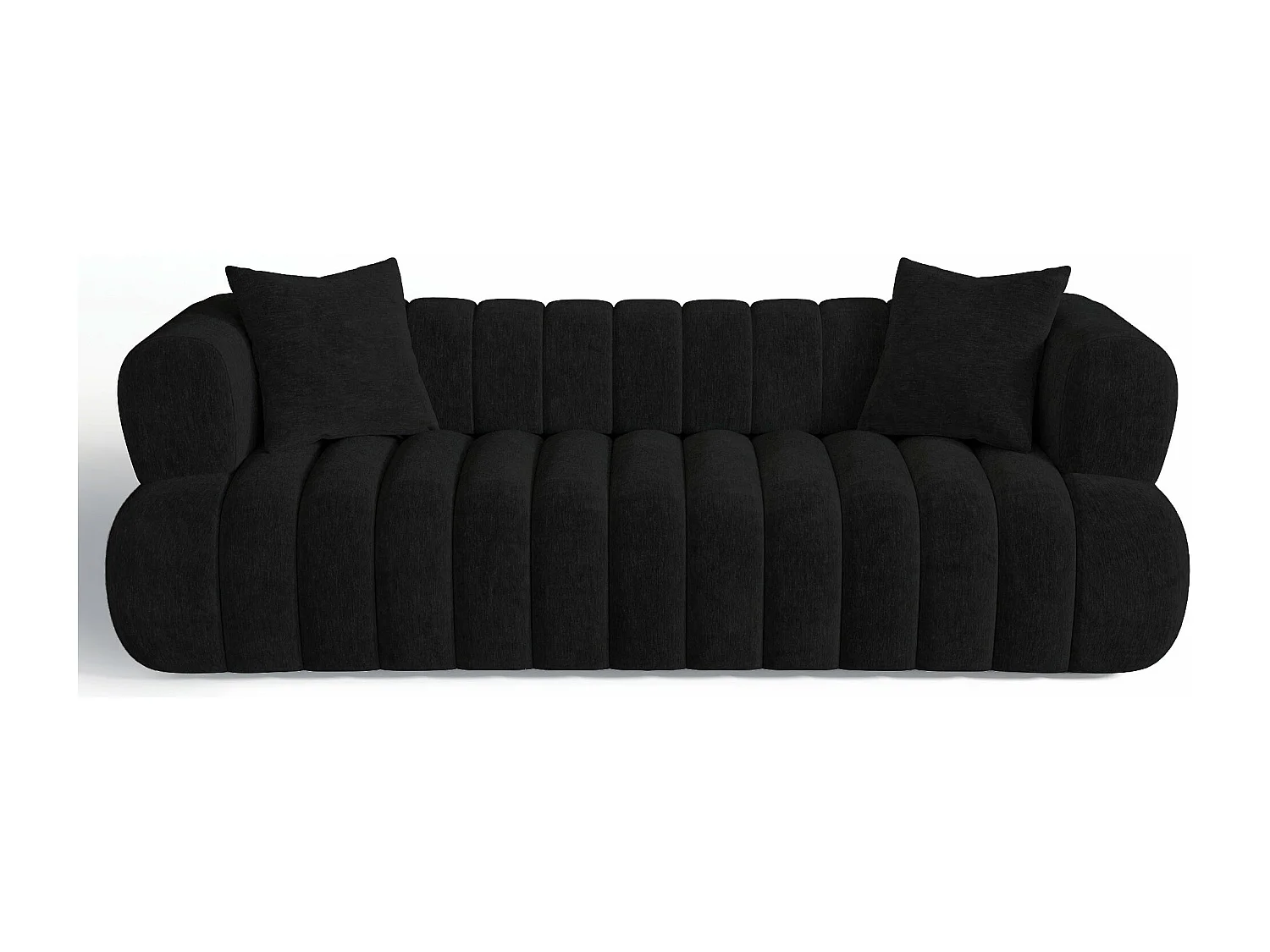 Canapé 3 places velours noir 225cm ROSS