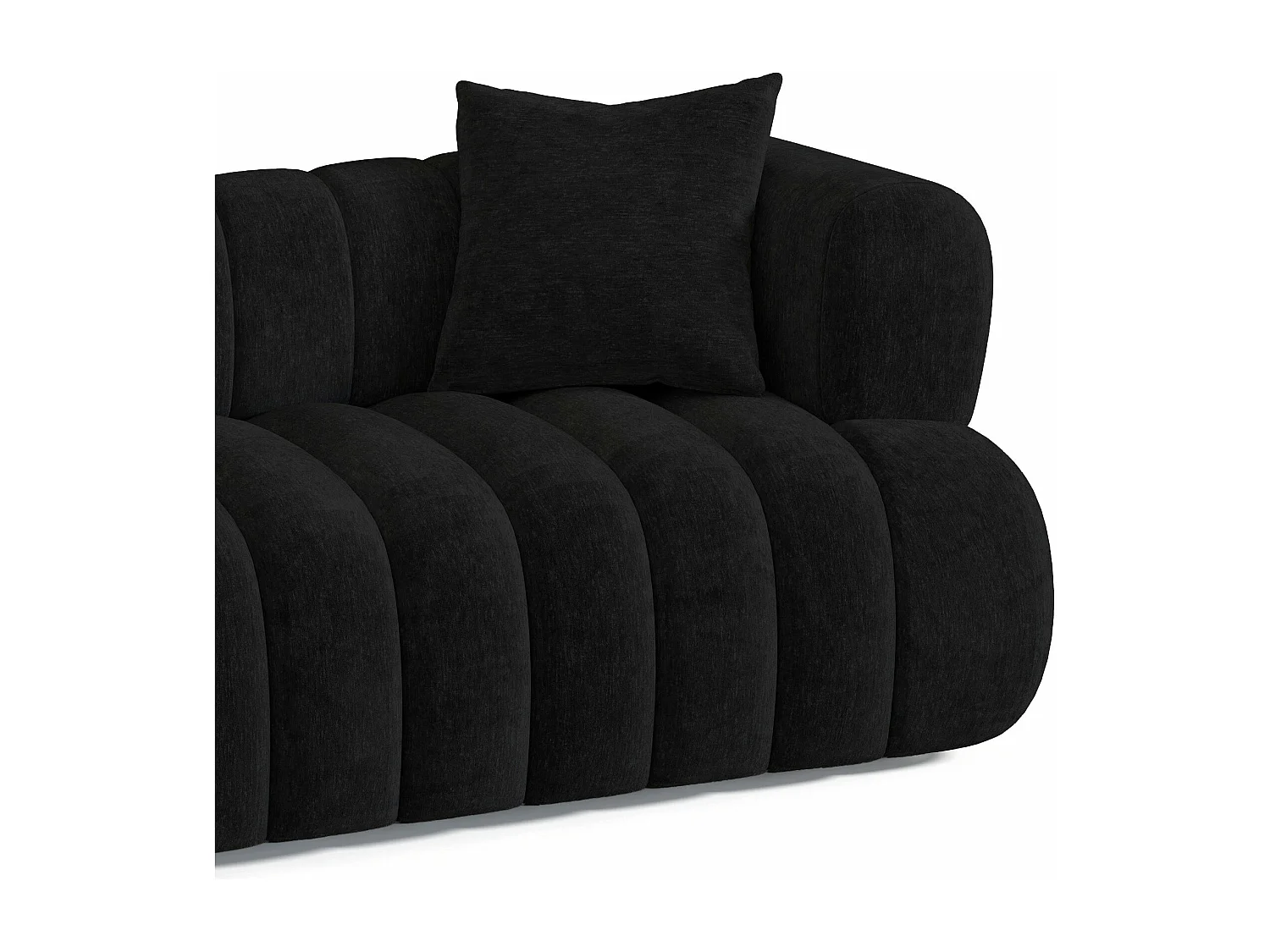 Canapé 3 places velours noir 225cm ROSS