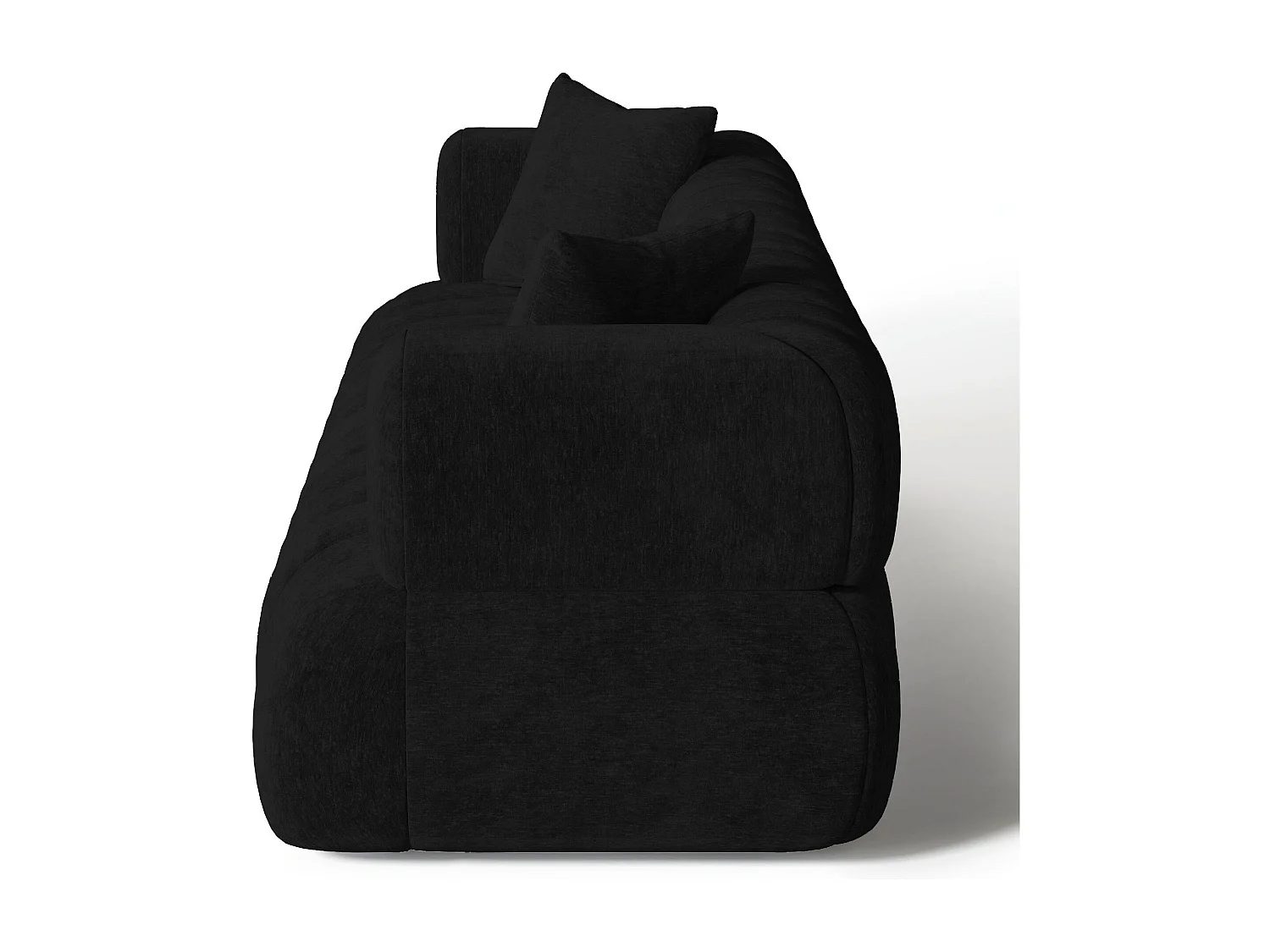 Canapé 3 places velours noir 225cm ROSS