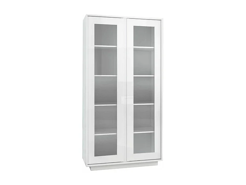 LYSIANE - Vitrine 2 Portes Finition Blanc Laqué Brillant Weiss