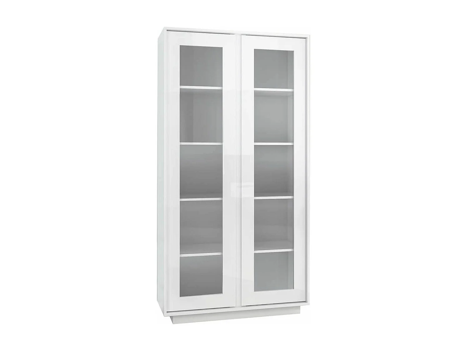 LYSIANE - Vitrine 2 Portes Finition Blanc Laqué Brillant Weiss