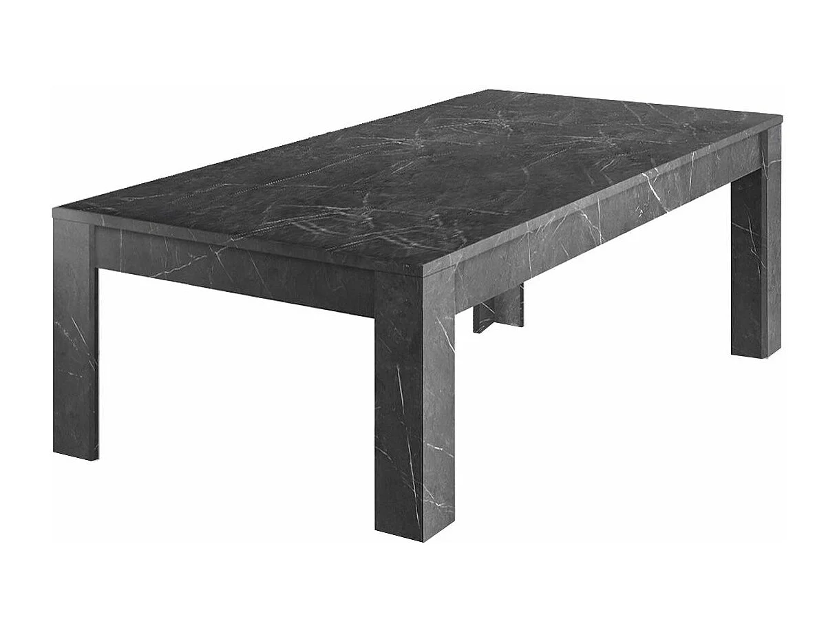 PIRALIA - Table Basse Rectangulaire Aspect Marbre Gris Anthracite