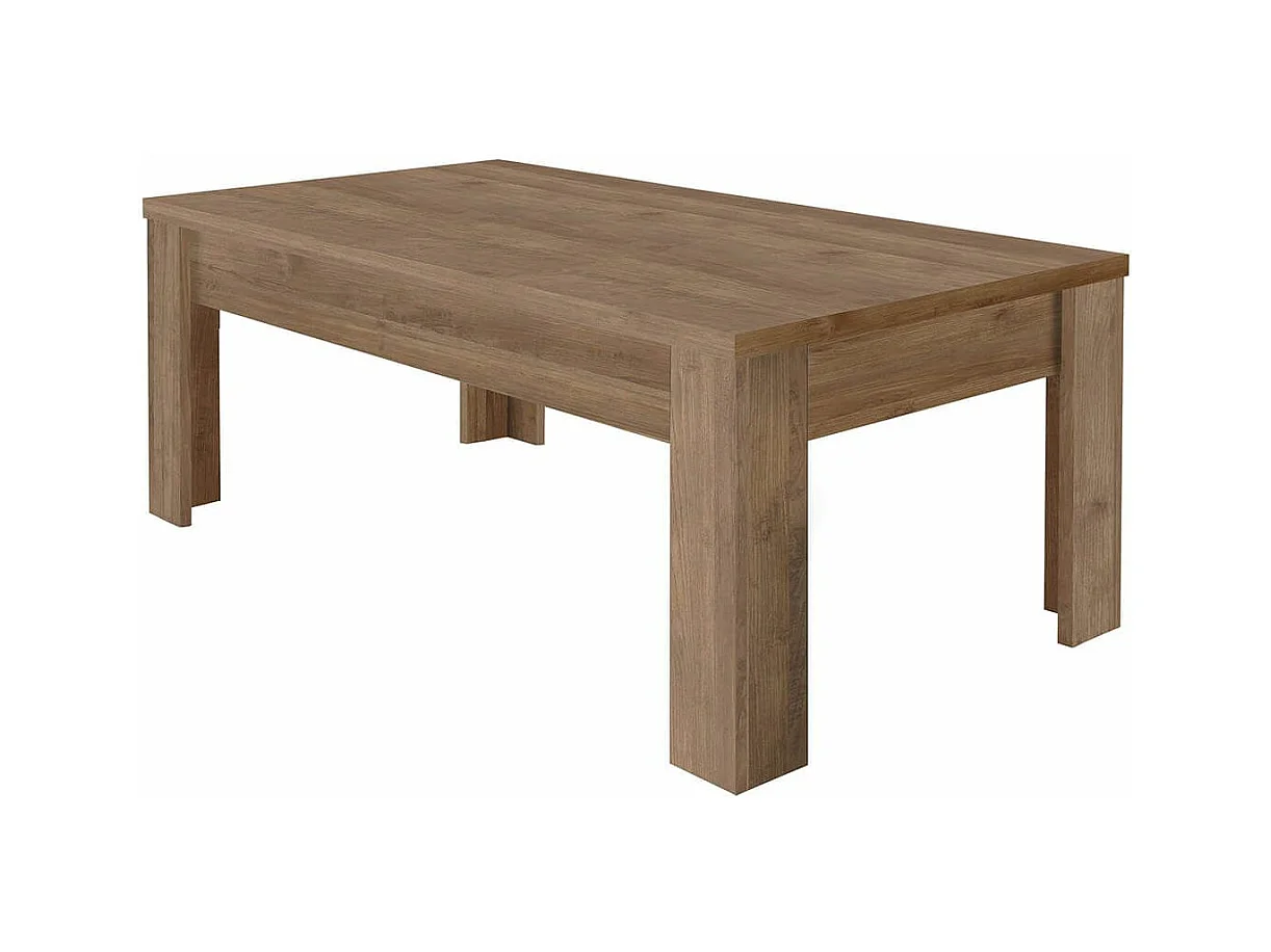 MERCURE - Table Basse Rectangulaire Plateau et Pieds Aspect Chêne Mercure