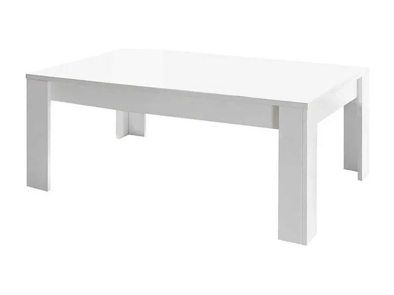 WEISS - Table Basse Rectangulaire Blanc Laqué Brillant