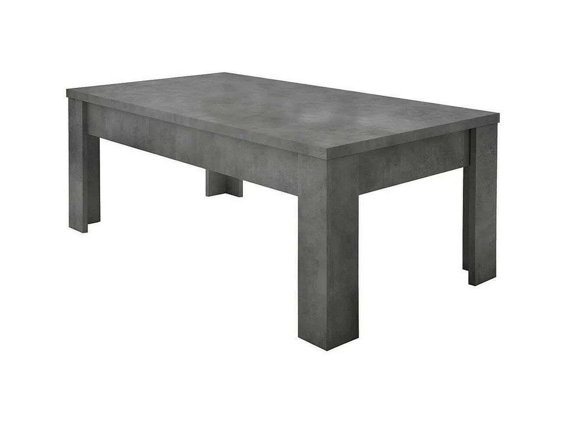 OXYDE - Table Basse Rectangulaire Plateau et Pieds Aspect Oxyde