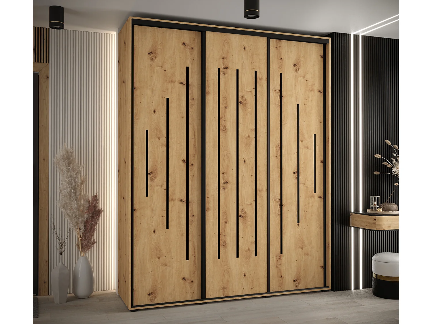 ARMOIRE DAVOS 12 À PORTES COULISSANTES 235,2/200/60 3 portes