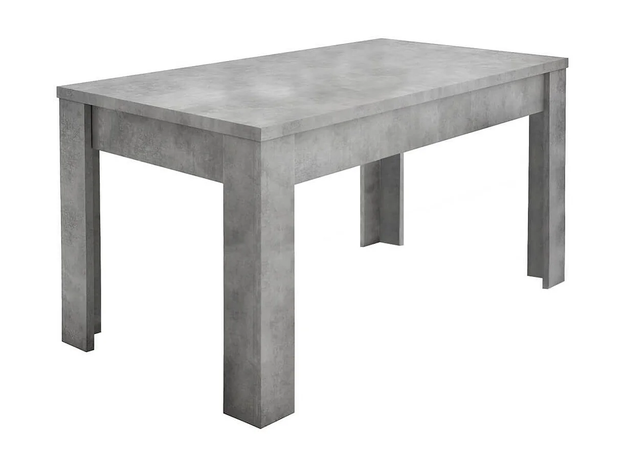 CIMENTO - Table Repas 180cm Plateau et Pieds Aspect Cimento