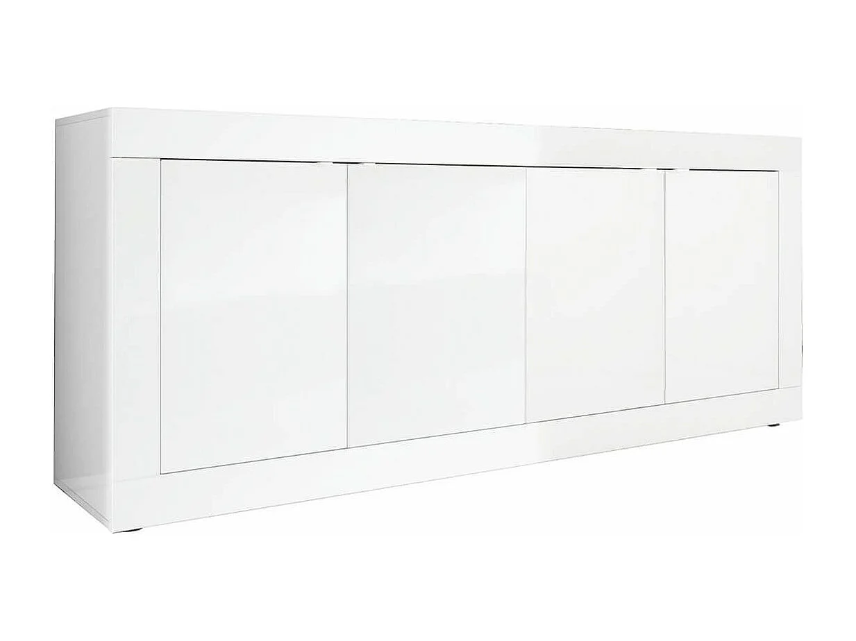 OTELLO - Buffet 4 Portes Finition Blanc Laqué Weiss